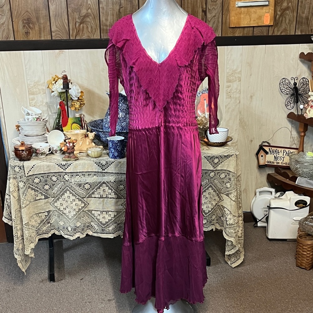 Komarov Fuchsia Long Sleeve Dress